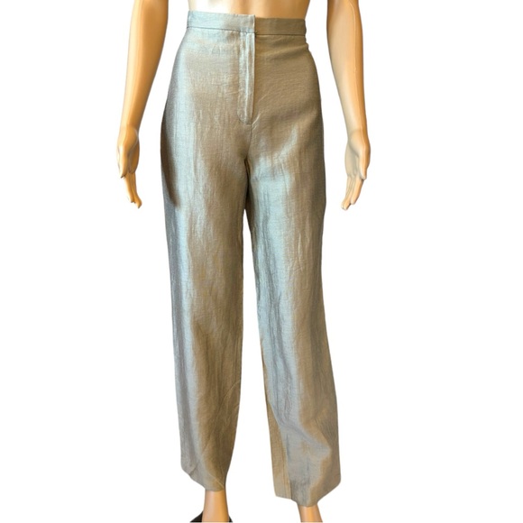Jon by Teri Jon Subtle Gold Metallic Pants Size 2 - Picture 5 of 7